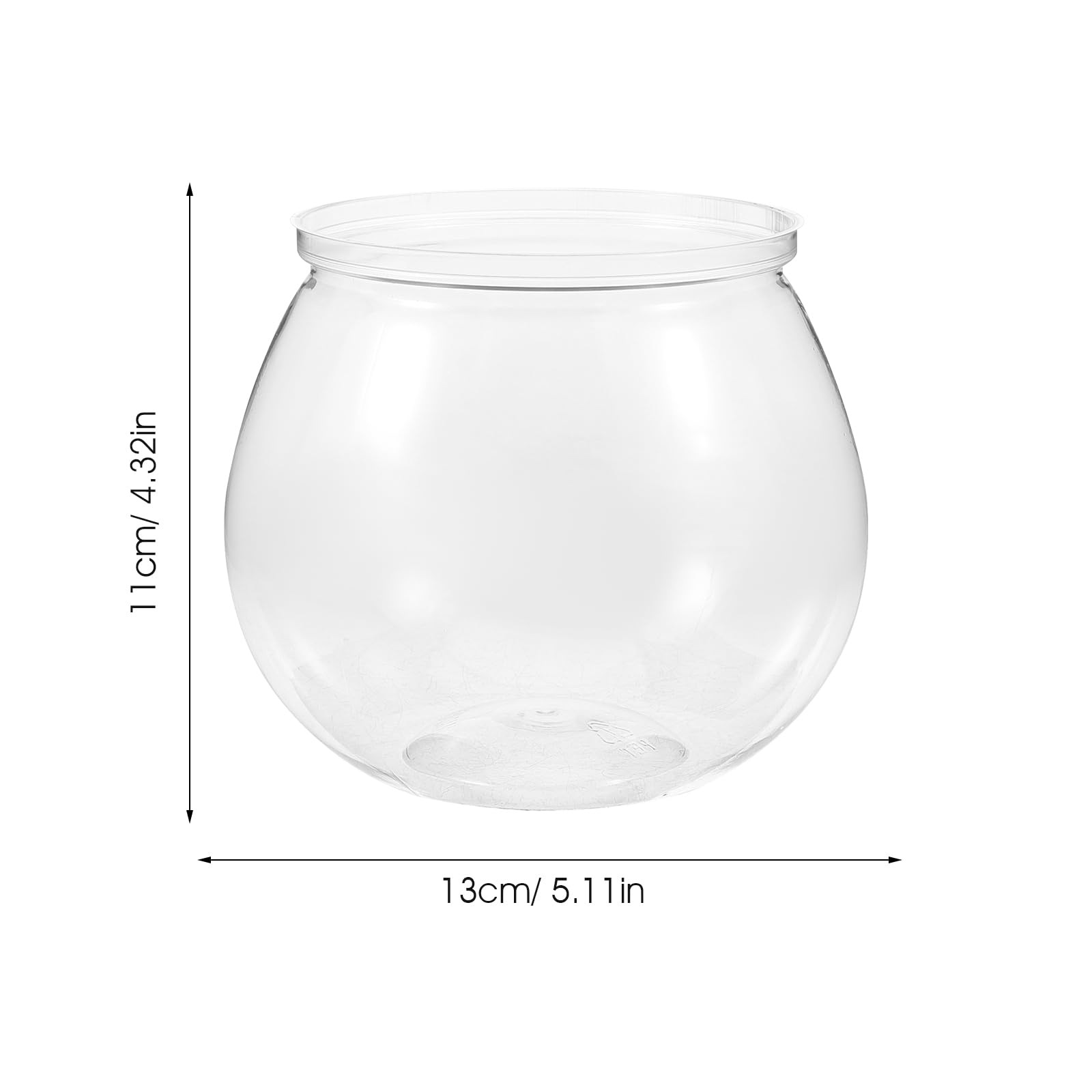 Ipetboom Goldfischglas 3 Stück Kunststoff Fischglas Transparentes Rundes Aquarium Fischschalen für Goldfische Und Schildkröten, Unzerbrechlich und Pflegeleicht, Perfekt für Wohnzimmer Büro