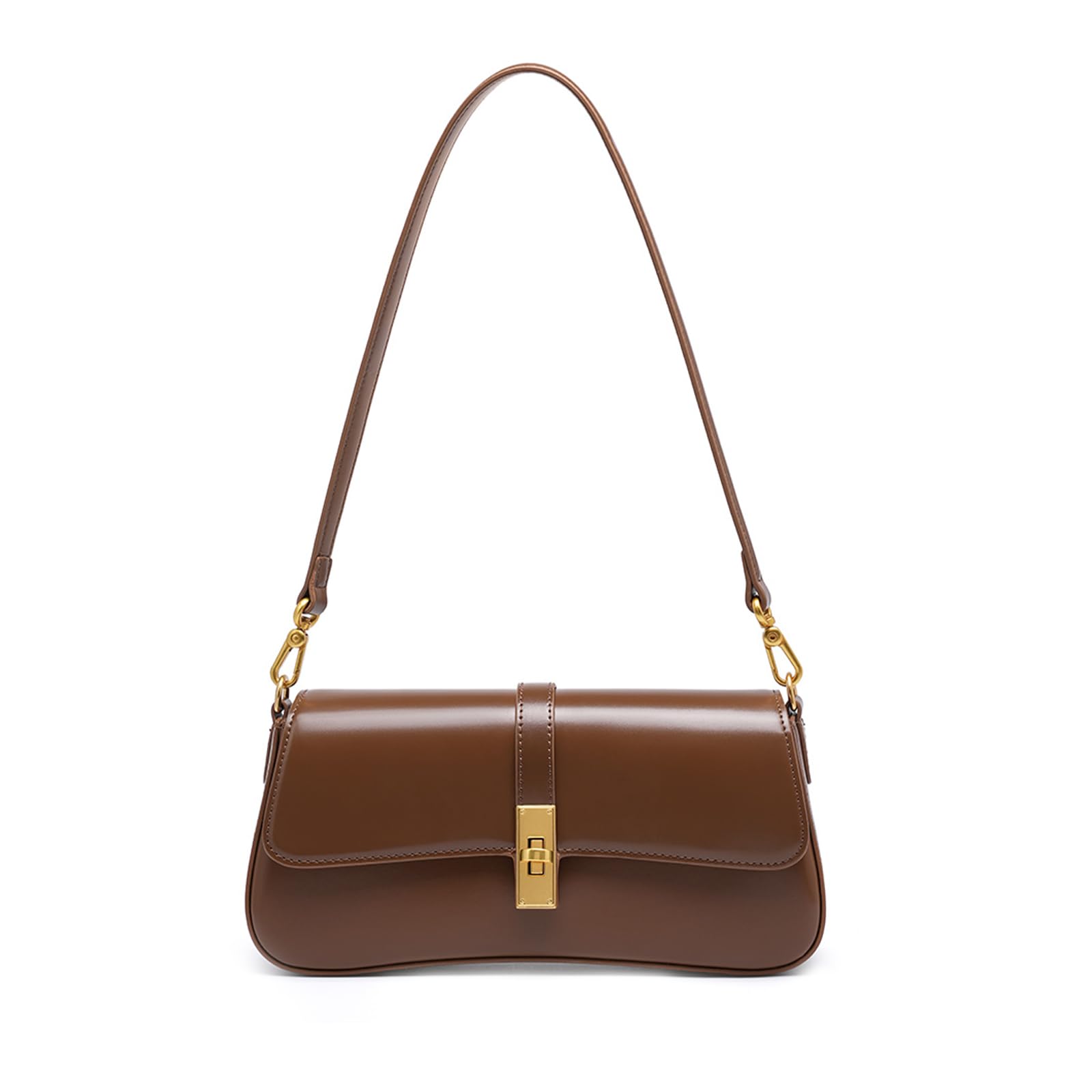 Bolso de hombro para mujer, bolso cruzado de piel auténtica con correas ajustables extraíbles