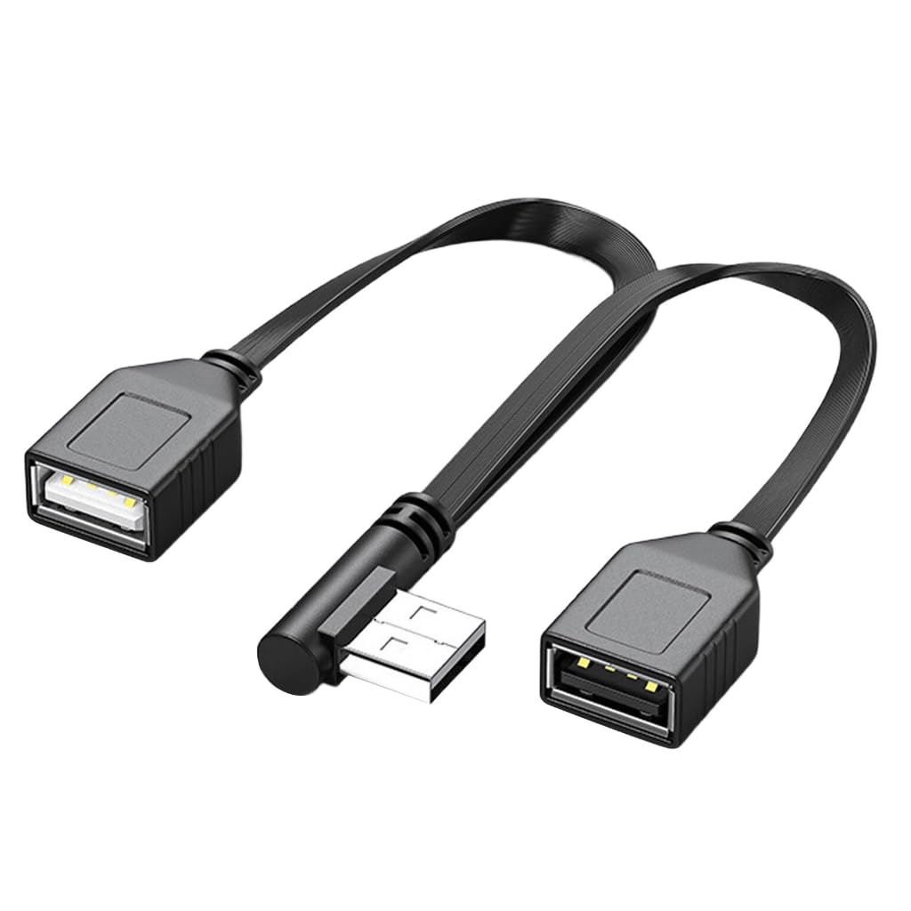 Elnwnnkc USB 1 To 2 Splitter Cable Male To Female Extension Adapter 480Mbps Data Transfer for Laptop Car and Hard
