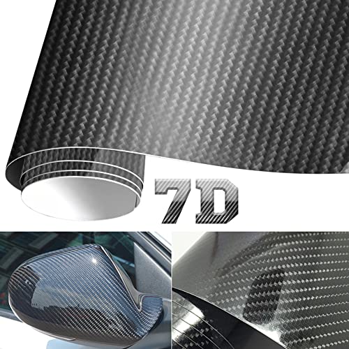 OPSLEA Lámina autoadhesiva de vinilo de fibra de carbono 7D para coche, 152 cm x 30 cm, impermeable, decoración para ordenador, moto, muebles, smartphone