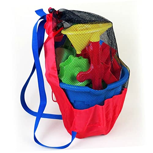 FELTECHELECTR Beach Bag Mesh Bag Toy for Boys and Girls for Toys Snacks Books Adjustable Strap