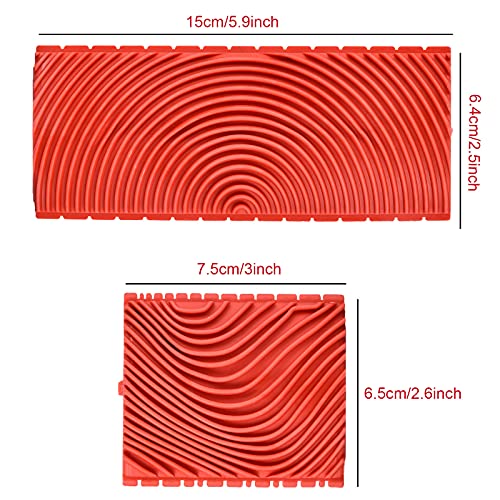 Carkio 4 Inch Art Wallpaper Imitation Wood Grain Tool With Handle Wall Decoration+7 Inch Empaistic Pattern Roller Painter+2 Pcs Wood Graining Painting Tool,Wall Texture Art Painting Tool Set #TOP2