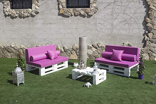 Palets Talavera Conjunto 2X Sofa de Palet 120cm x 80cm + 1x Mesa 80cm x 48cm Lijado Y Cepillado -Interior/Exterior Nuevo-Natural (2X Sofa 120x80cm + 1x Mesa 80x48cm)