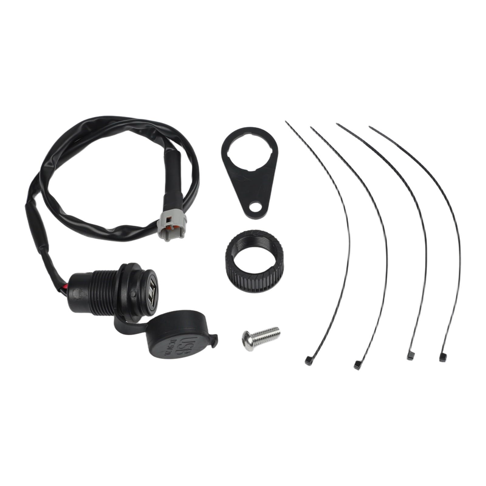 Lecreatekit Prise de charge USB pour MT-09 MT-07 XSR700 XSR900 FZ-09 Tracer 900 GT 12 V Noir