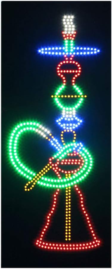 LED Hookah Sign for Business, Super Bright LED Open Sign for Hookah Bar Electric Advertising Display Sign for Hookah Lounge Business Shop Store Window Home Decor. 32“ x 13"