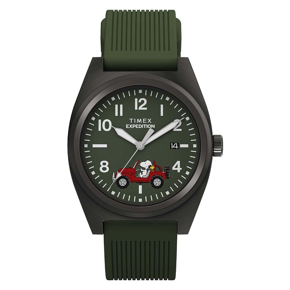 Timex Men's Green Peanuts Quartz Analogue Watch in Size 39 mm, Sports Direct