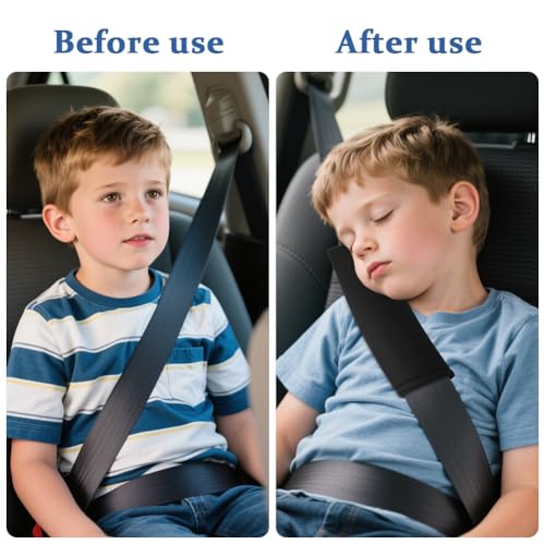 Alaoo 2 Stück Gurtpolster Auto Kinder, Auto Sicherheitsgurt Schulterpolster, Gürtelkissen Schutzkissen für Kinderwagen Autositz Gurtpolster Bezug (Eisseide）