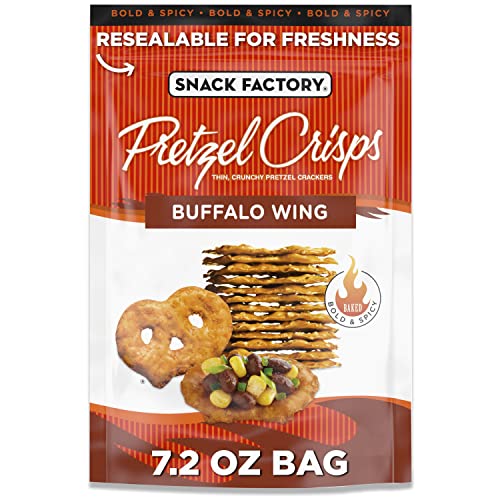 Snack Factory Buffalo Wing Pretzel Crisps Non-GMO 7.2 OZ Resealable Bag