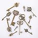 CHuangQi Vintage Skeleton Keys Set, Filigree Steampunk Keys, Antique Bronze Charms Pendants, Pack of 12 Different Style (Pack of 12)