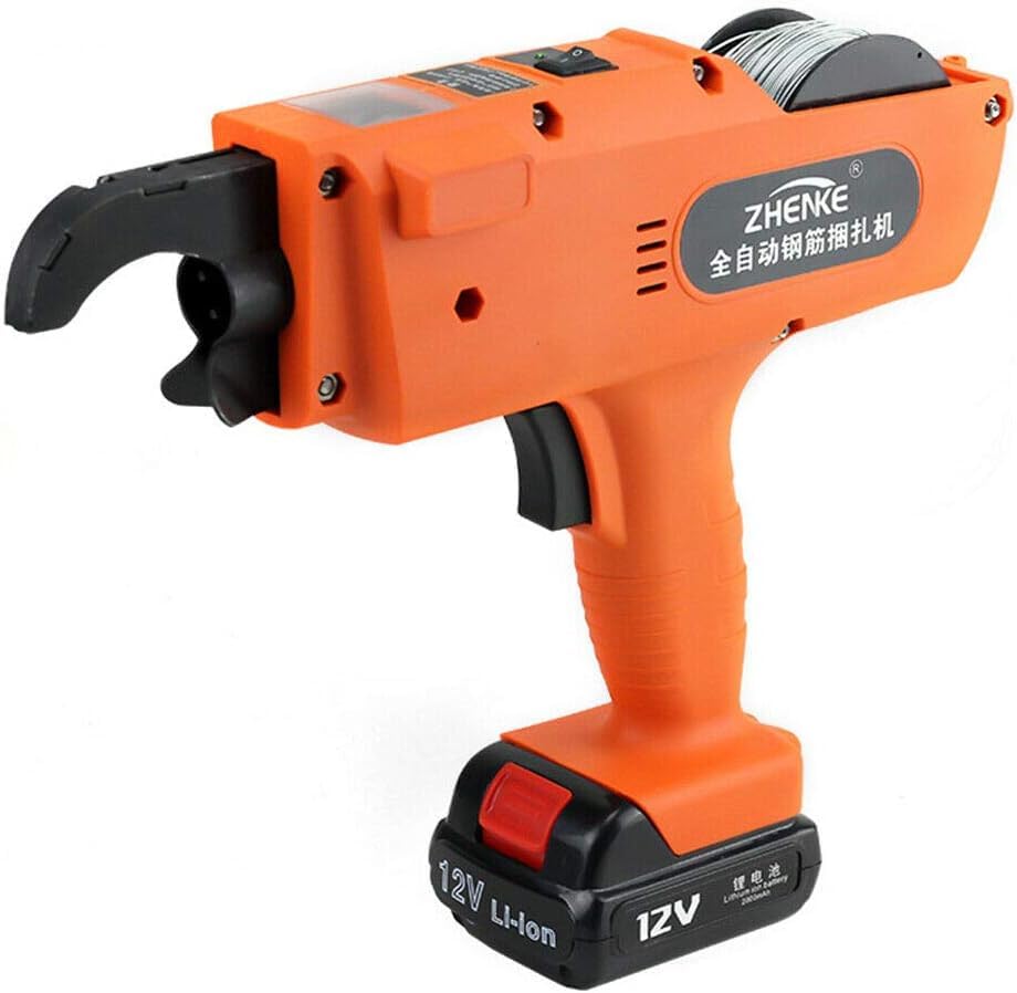 REHOUPTU 8-34mm Tier Tying Machine, 110V Automatic Handheld Rebar Tier Tying Machine, Portable Electric Reinforcing Rebar Tier Gun, Steel Bar Tying Tool, Use for Tie Steel Structures (Orange, 8-34mm)