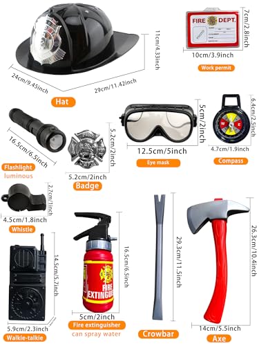 Disfraz Completo Infantil Bombero 13 Piezas 8-9 Años miniatura 2