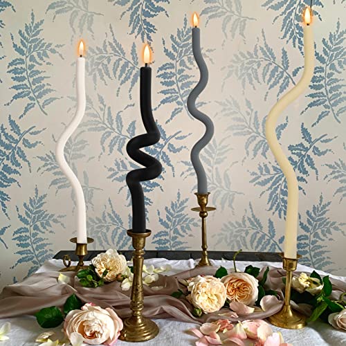 Yongmao Flameless Taper Candles Twisted Rechargeable Led Electric Fake Flickering Candles For Home Wedding Party Christmas Decoration (2Pcs, White) #TOP4