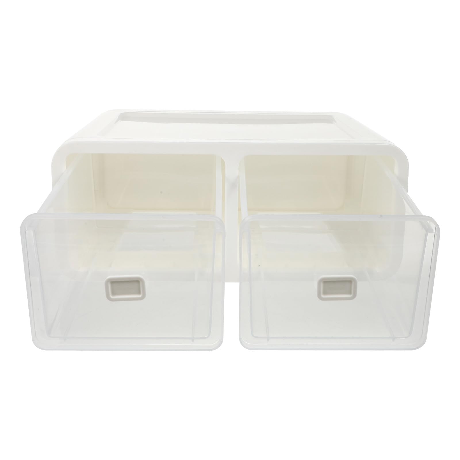 Boîte de Rangement en Pp à 2 Compartiments Tiroir Blanche Pratique et Commode pour Organiser L'armoire pour-vêtements et Chaussettes Chez Soi