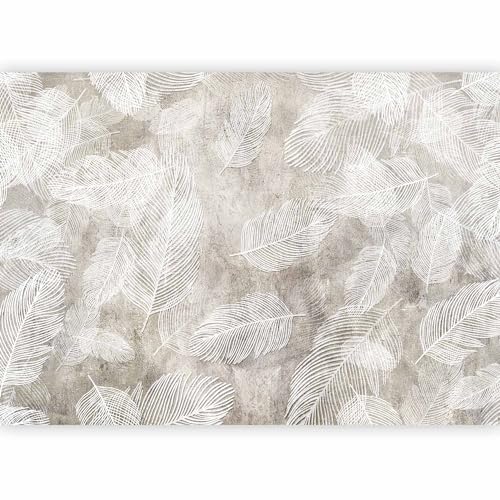 murando Carta da parati Piume 350x256 cm Fotomurali in TNT Murale alla moda Decorazione da Muro XXL Poster Gigante Design Cameretta Carta per pareti Camera da Letto Natura bianco f-C-10056-a-a