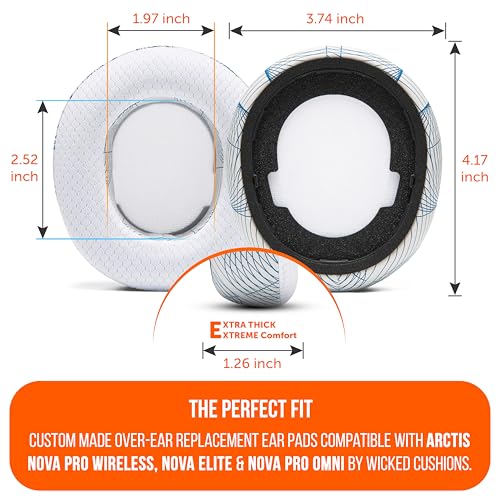 Image of WC Freeze Nova Pro Wireless - Cooling Gel Earpads for Arctis Nova Pro Wireless, Nova Elite & Nova Pro Omni (Doesn't Fit Other Models), by Wicked Cushions, Extra Thick & Comfortable | Ivory Tide