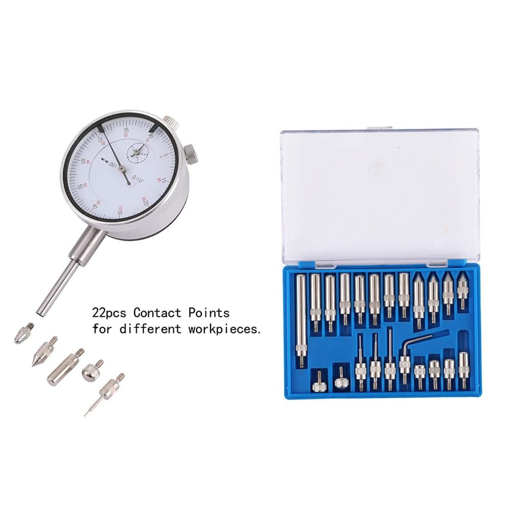 Messuhr mit Magnetischem Sockelhalter, Fein Einstellbar, Langer Arm, 0-1, Professionelles Messgerät, 0,001