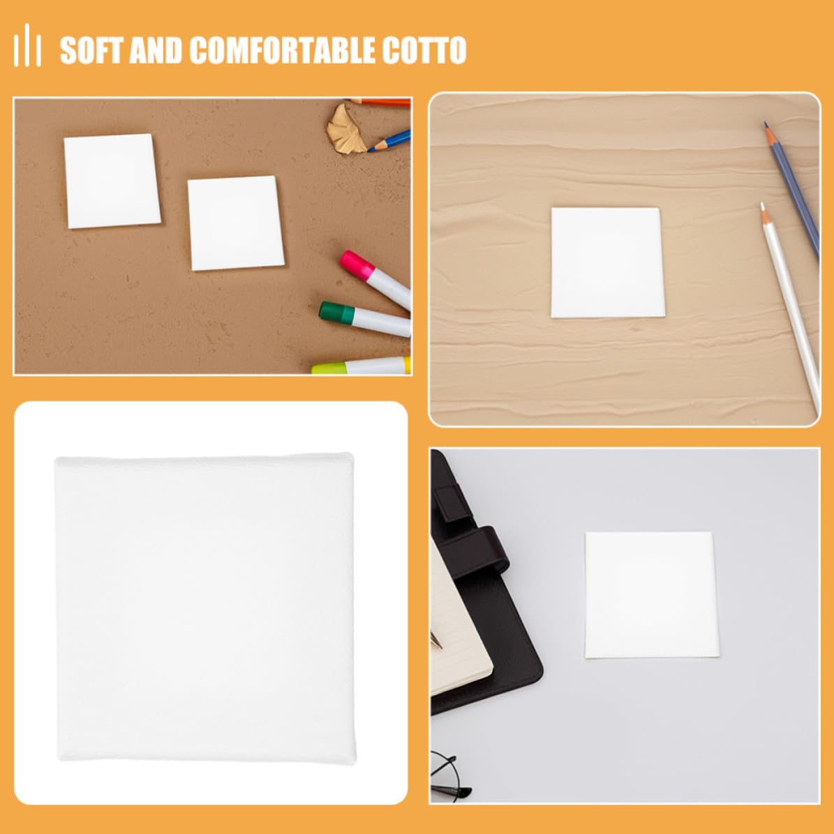 CALLARON 24 Piezas Mini Lienzo para Pintar Lienzo Pequeño de Algodón sobre Madera Blanco Reutilizable Diseño Estirado para Arte y Pintura