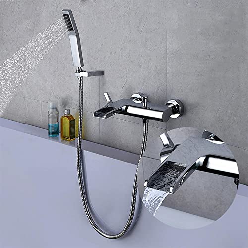 Mitigeur bain cascade chromé avec pomme de douche à main - 5