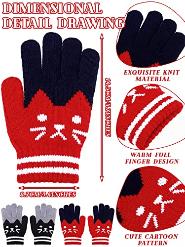 Guantes de invierno para niños y niñas elásticos y cálidos en pack de 2 pares 3