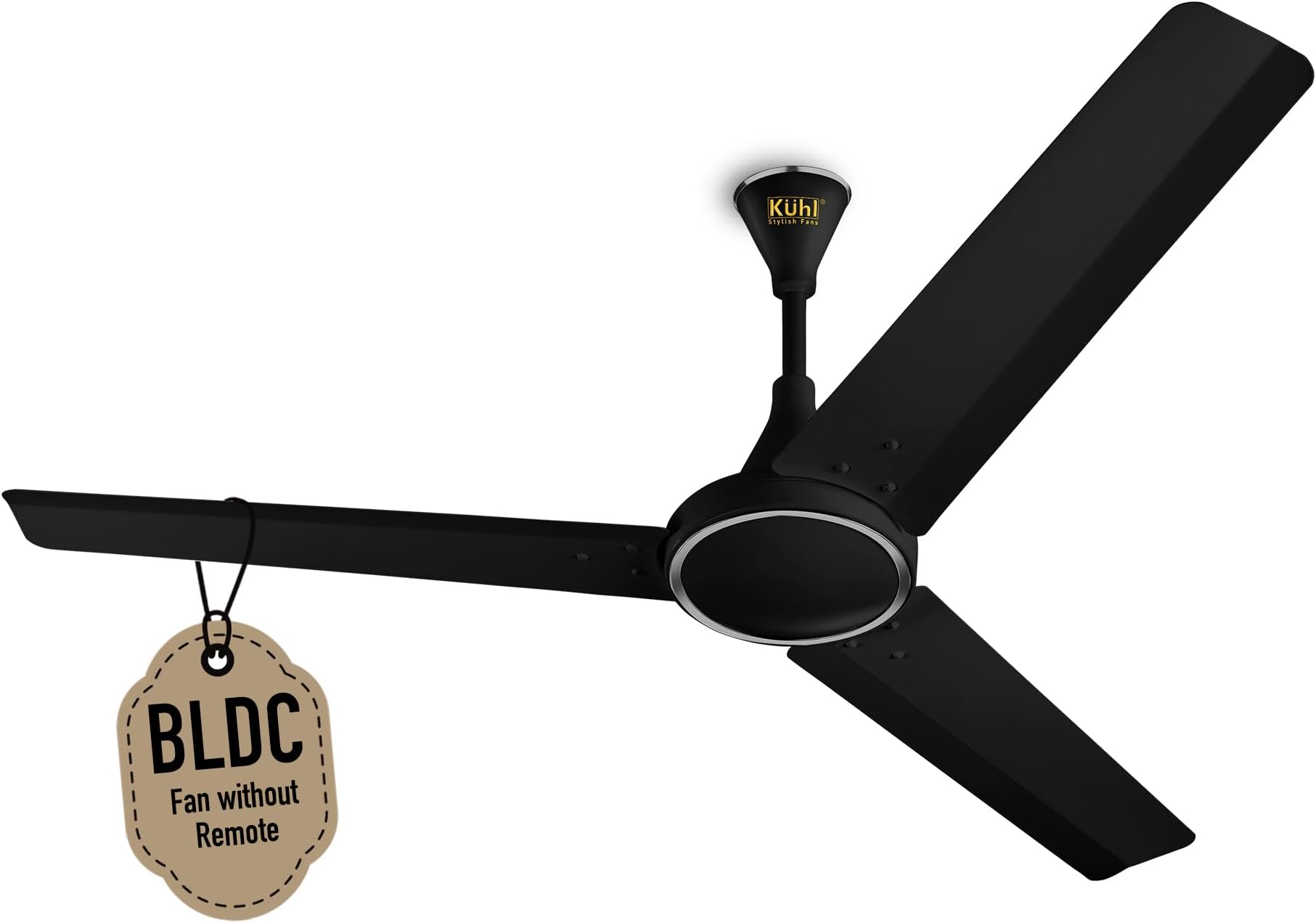 KUHL Prima A 1200MM 65% Power Saving BLDC Ceiling Fan | 28W | BEE 5 Star Rated & ISI Marked | High Air Flow | 5 Year Brand Warranty On Motor | Black | Without Remote