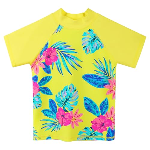 Image of Girls Two Piece Swimsuit Floral UPF 50+ Rash Guard Set Kids Beach Swimwear