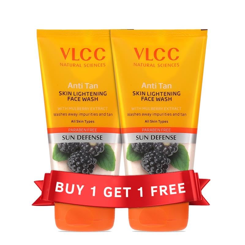 VLCC Anti Tan Skin Lightening Face Wash-150Ml X 2 (300ml) With Mulberry & Orange Peel Extract Protect Against Harsh Sun Damage,Uva&Uvb Rays
