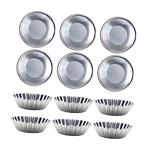 IMIKEYA 12個 ノンスティック ミニエッグタルト型 菊花 丸形スル 製菓用キッチンベーキング型 カップケーキ プリン パイ対応 家用