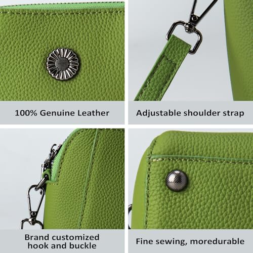 Image of Genuine Leather Small Crossbody Bags for Women | Lightweight Shoulder Purse, Designer Handbag with Adjustable Strap, Casual Travel Everyday Bag