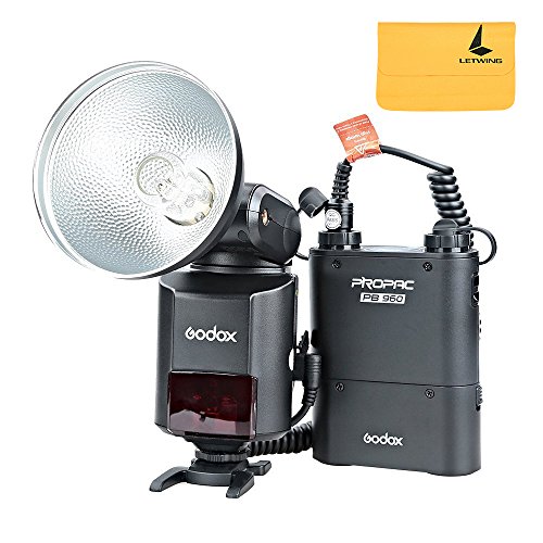 Godox Witstro AD360II-C TTL 360W GN80 Powerful Speedlite Flash Light + 4500mAh PB960 Lithium Battery for Canon EOS Camera (Black)