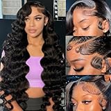 30 Inch Body Wave Lace Front Wigs Human Hair Wigs for Women 13x6 HD Lace Front Wigs Human Hair 200 Density Glueless Body Wave Wig Lace Frontal Wigs Human Hair Pre Plucked Natural Black