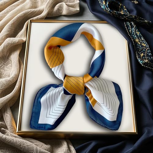 Mulberry Silk Feeling Head Scarf 27" Women's Fashion Square Neck Satin Scarfs for Bag Hair Scarves with Scarf Ring4