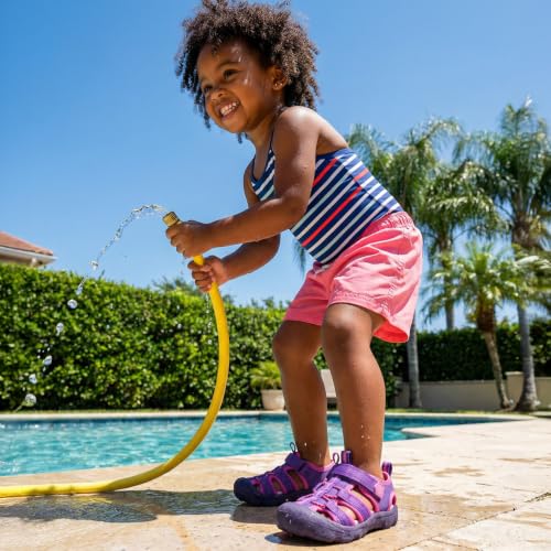 Image of Wide Toe Box Toddler Sandals Water Shoes Boys Girls Quick Dry Summer Beach | Non Slip Sole, Flexible, Machine Washable, Easy to Clean, Breathable, Adjustable Hook and Loop, Closed-toe for Outdoor & Pool