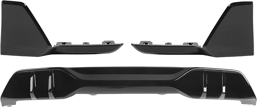 Fit 2019-2023 BMW G05 X5 M Sport Rear Splitter Aprons + Rear Diffuser ABS | IKON MOTORSPORTS, Gloss Black Plastic MP Style Lip Spoiler Body Kits Pair, 2020