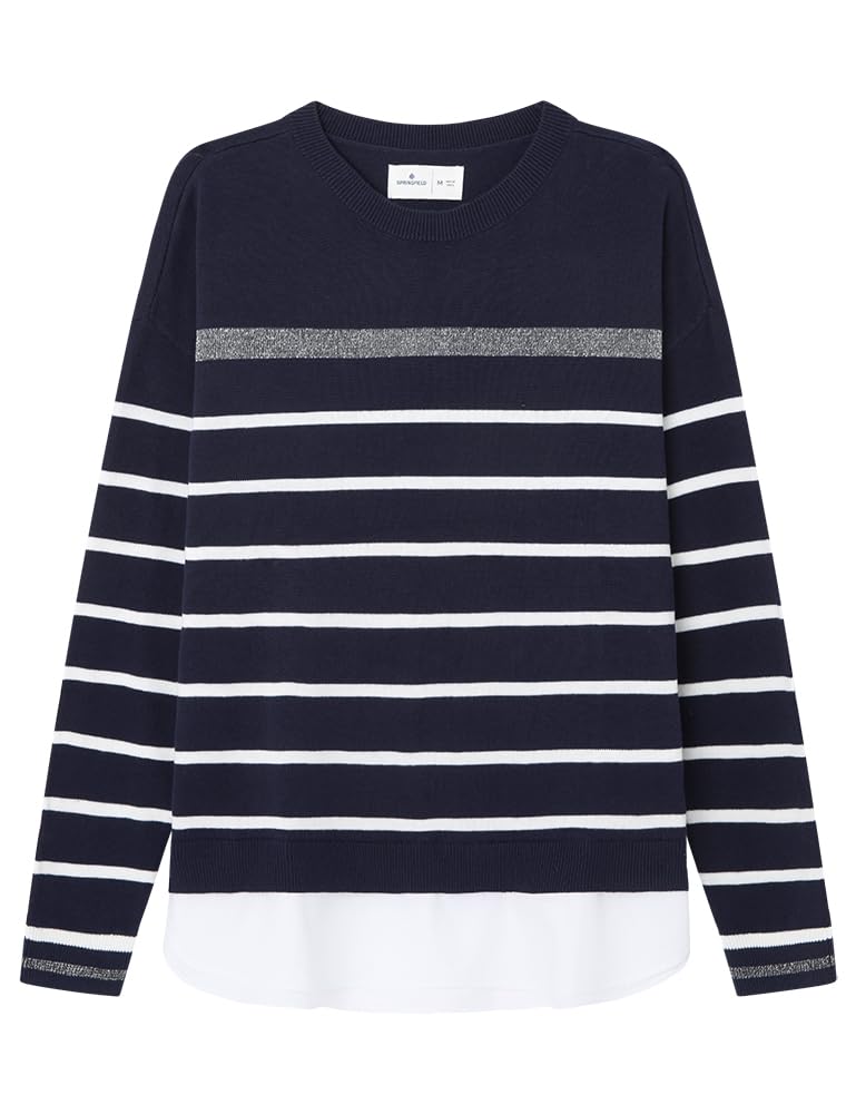 SPRINGFIELD Women's Sweater, Navy Blue, S
