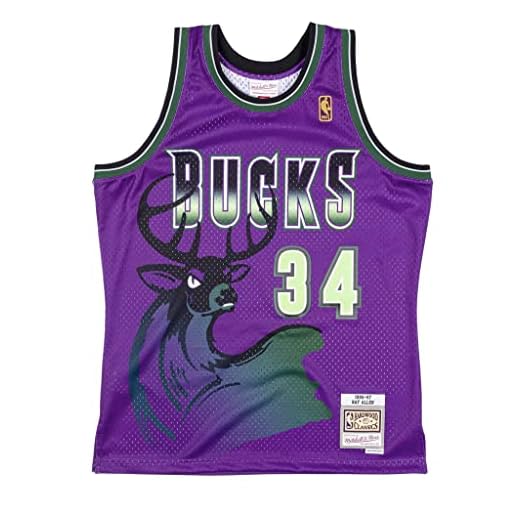 Mitchell & Ness Ray Allen Milwaukee Bucks 1996-97 Reload Swingman Jersey - Purple - Small