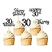 Unimall Global 40 Stück Black Glitzer 30 Geburtstag Cupcake Topper 30. Geburtstag Party Cupcake Topper Picks für Mädchen Jungen Teen Party Geburtstag Party Dekoration