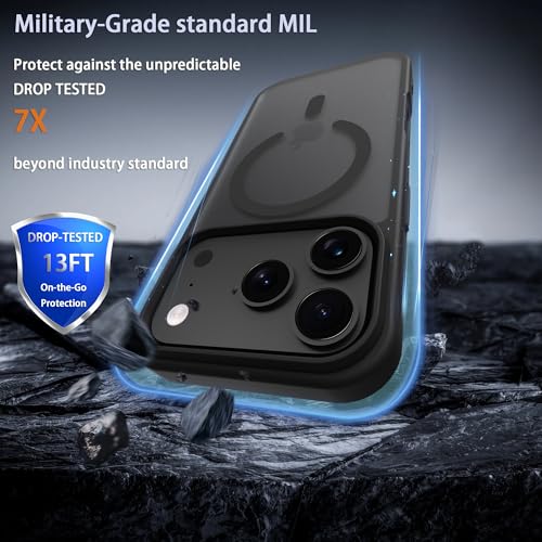 Image of iPhone 17 Pro Max Case, with Screen Protector X1, [Compatible with MagSafe], Lightweight Phone Case, Smooth Matte Finish (Black, iPhone 17 Pro Max)