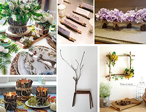 LAZACA Holzstäbchen zum Basteln Zweige Handwerk 50 Stück 10CM Log Sticks Natürliche Baumrinde Rustikale Wohnkultur DIY 0.5-0.8cm