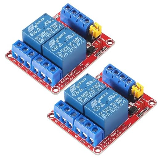 Gebildet 2 pezzi DC 12V 2 canali Modulo relè Scheda Scudo con Isolamento Optoaccoppiatore Supporto Alto o Basso livello Compatibile Scheda di Sviluppo Trigger
