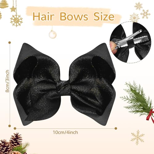 Pinzas para cabello negro con moño de 4.5 pulgadas, pack 2 miniatura 3