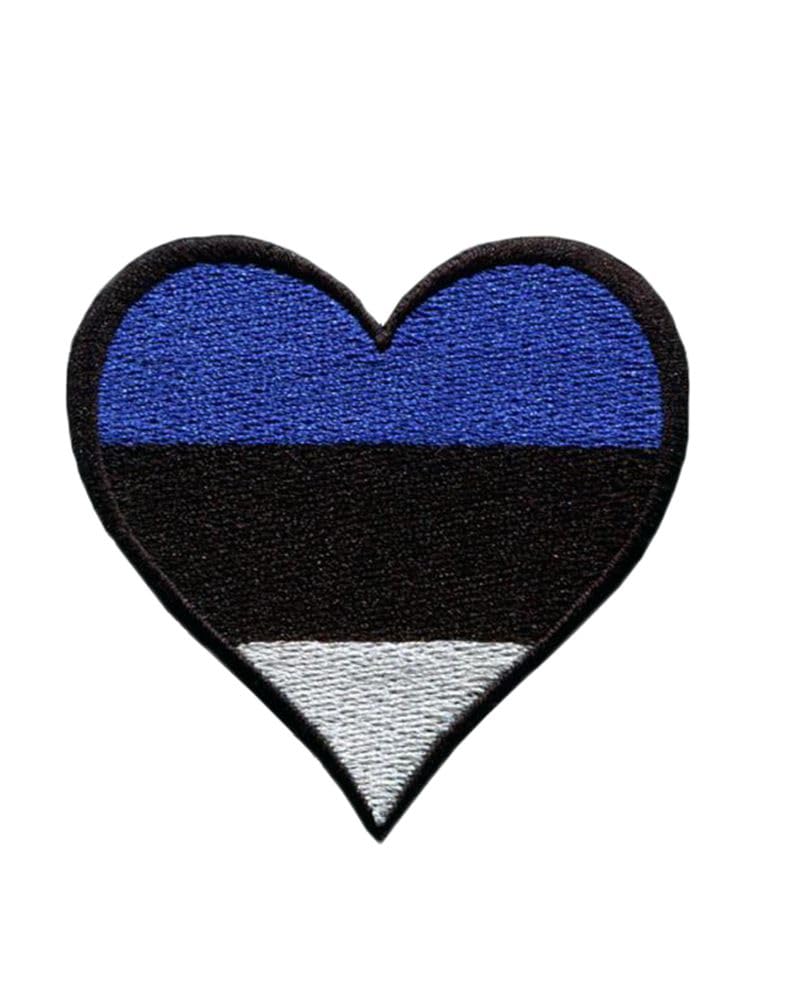 Uijokdef1 PCS Heart Shaped and Estonia Flag Patches Iron On or Sew On Embroidered Tactical Military National Estonia Patch (Estonia)