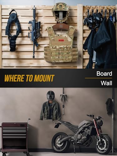 Image of ONETIGRIS Tactical Gear Wall Mount, Heavy Duty Helmet & Plate Carrier Rack