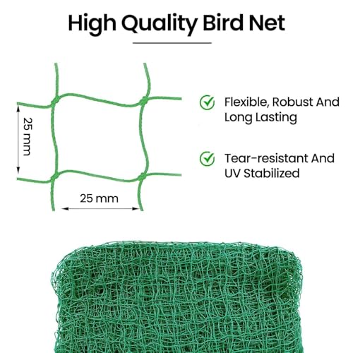 Image of Anti-Bird Pigeon Net for Balcony | Heavy-Duty Bird Net, Green, 12Ft X 90Ft