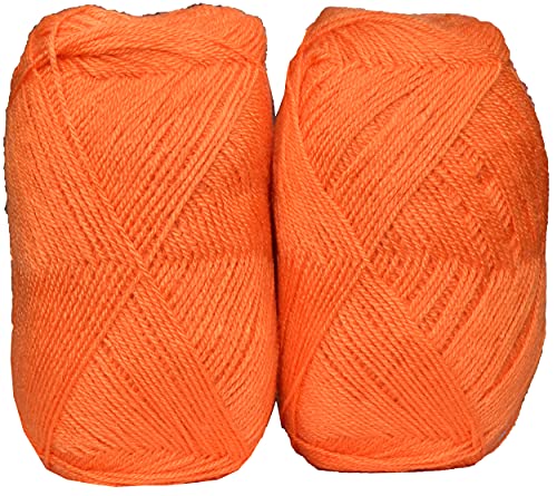 Image of Chirag Bigboss Dark Orange (200 gm) Wool Ball Hand Knitting Wool /Art Craft Soft Fingering Crochet Hook Yarn, Needle Knitting Yarn Thread Dyed