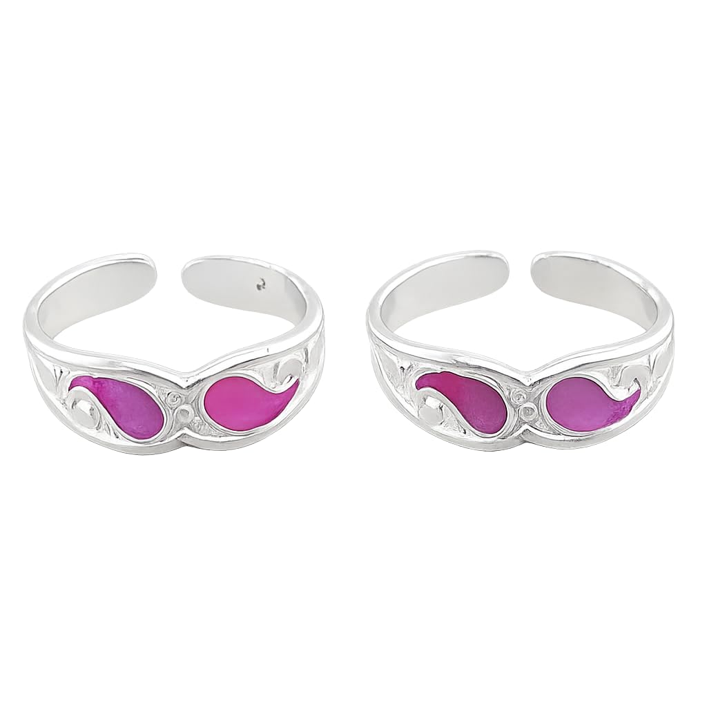 sahiba gems Pure Silver (Chandi) Cut Work Band Style Toe Ring Bichhiya For Women ~ 2 Pieces ~ 2.800 Grams-picture-31