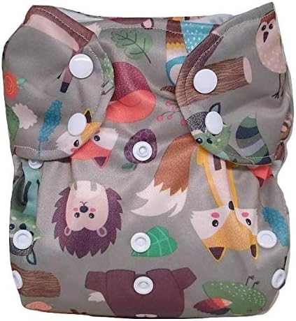 Pañal de tela XL para niños grandes, 30-70 libras, reutilizable para niños de 13 a 66.1 lbs (animales del bosque)