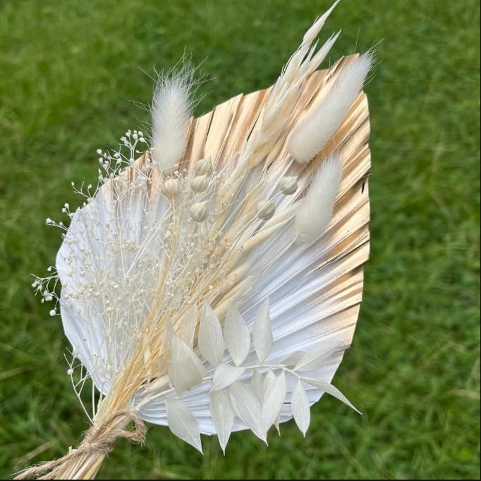 LYBA MOULDS Golden Fleur Bride Palm Leaf Dried Flower Bouquet-image-28