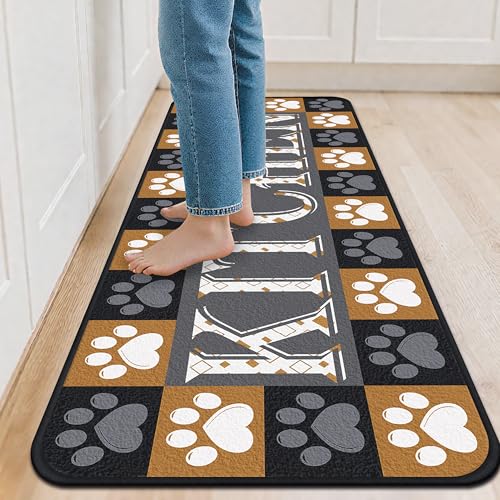 Kitchen Rugs Non-Slip Dog Paw Cushioned Runner 20