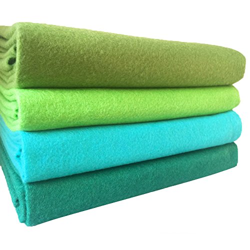 Image of 4pcs Thick 1.4mm Soft Felt Fabric Sheet Assorted Color Felt Pack DIY Craft Sewing Squares Nonwoven Patchwork (92x90cm Green)
