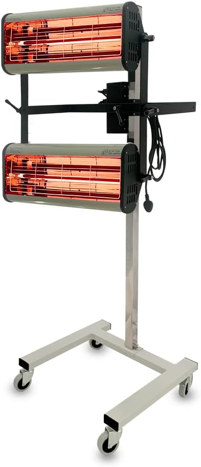 Solary Infrared Paint Curing Lamp, 2100W 110V Short Wave Infrared Paint Heater Lamp, Auto Body Heat Lamp with Smart Timer, Movable and Height Adjustable(Gray)